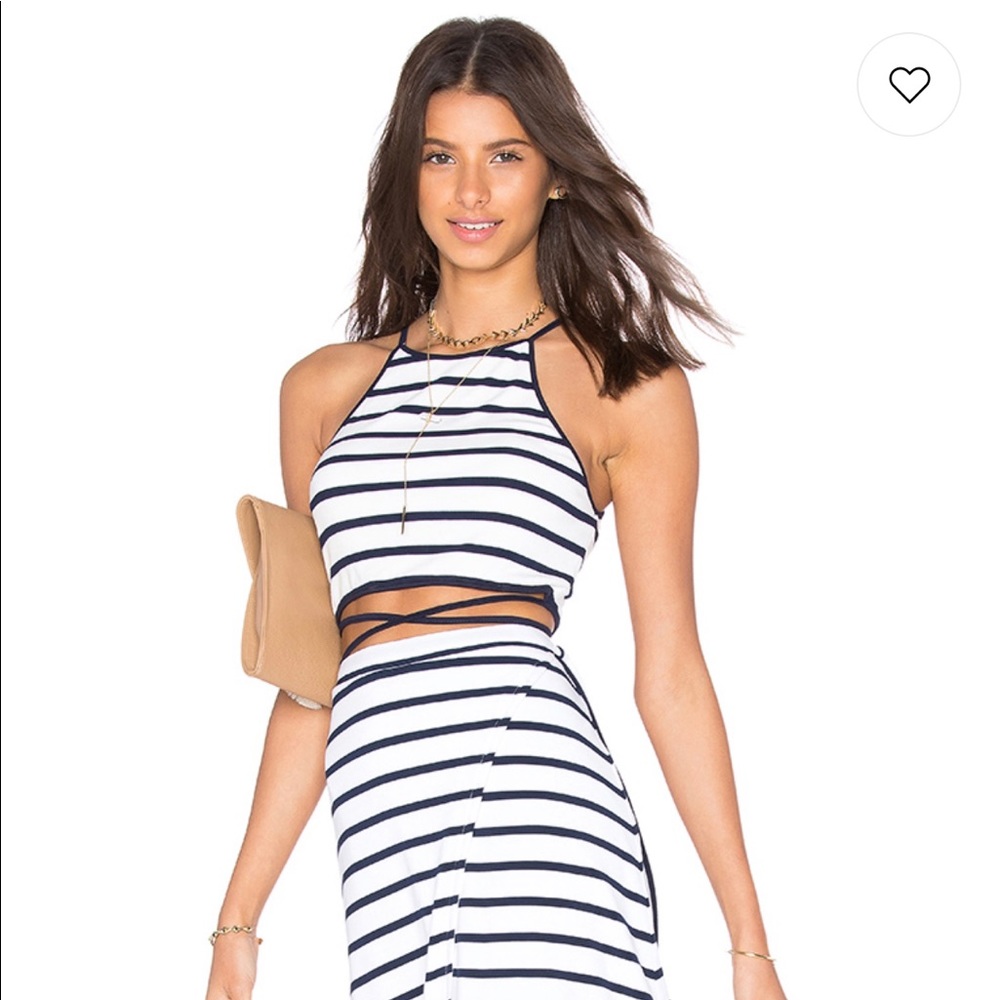Lovers + Friends Star Goddess Top in Navy Stripe